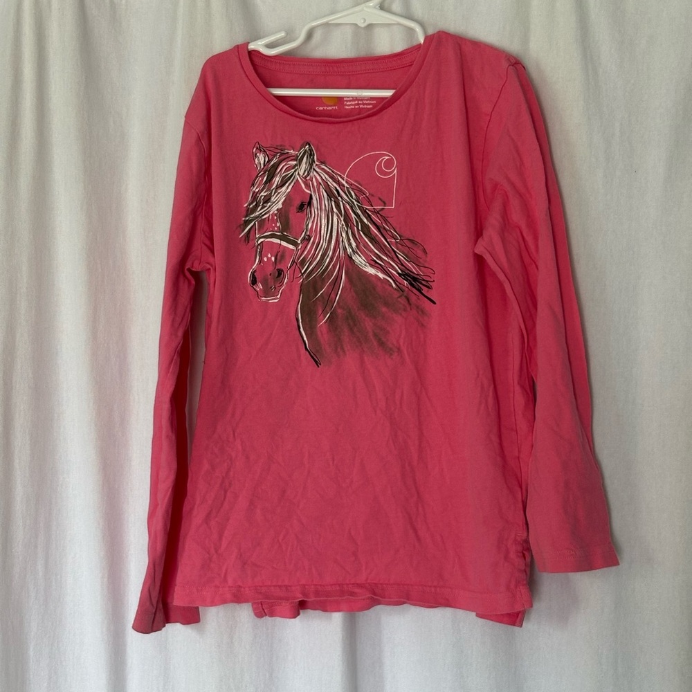 Carhartt Pink Horse Graphic Long Sleeve Tee
